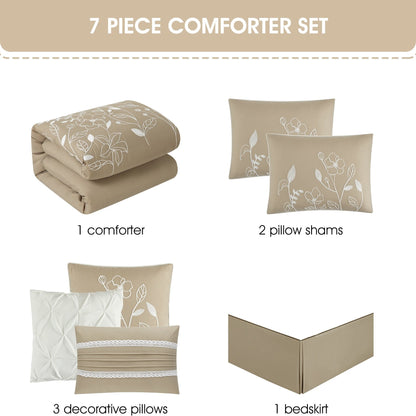 Ensemble de Couette à Motifs Floraux et Botaniques Nanshing Taylor 7 Pièces