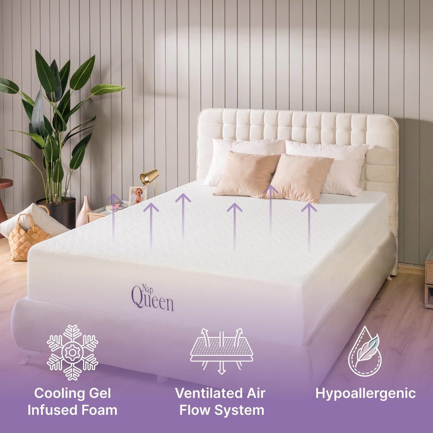 Matelas en mousse à mémoire de forme avec gel de refroidissement NapQueen Elizabeth 8