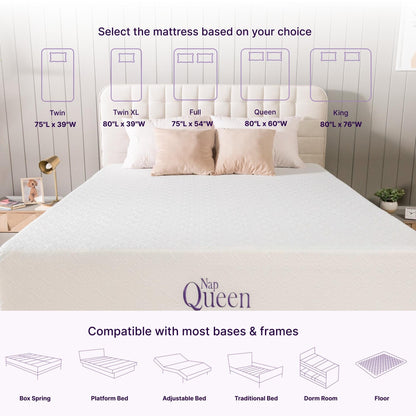 Matelas en mousse à mémoire de forme avec gel de refroidissement NapQueen Elizabeth 8
