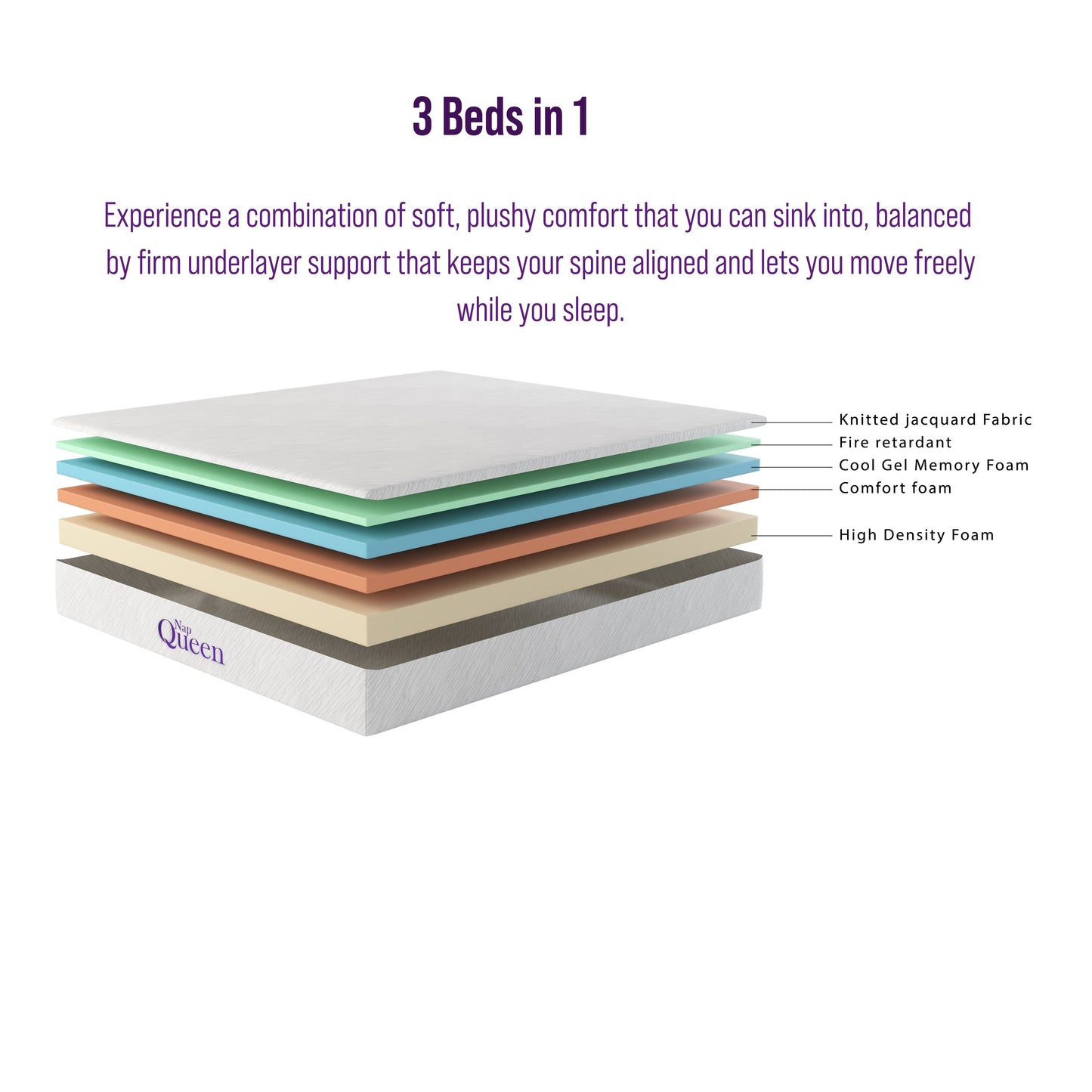 Matelas en mousse à mémoire de forme avec gel de refroidissement NapQueen Elizabeth 8