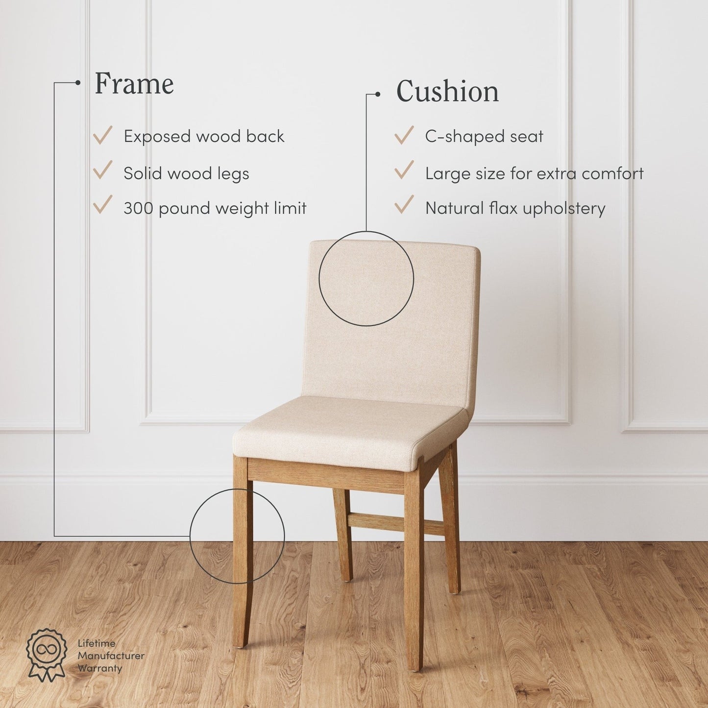 Tabouret de bar moderne Gracie, chaise rembourrée en bouclé et pieds en bois brossé