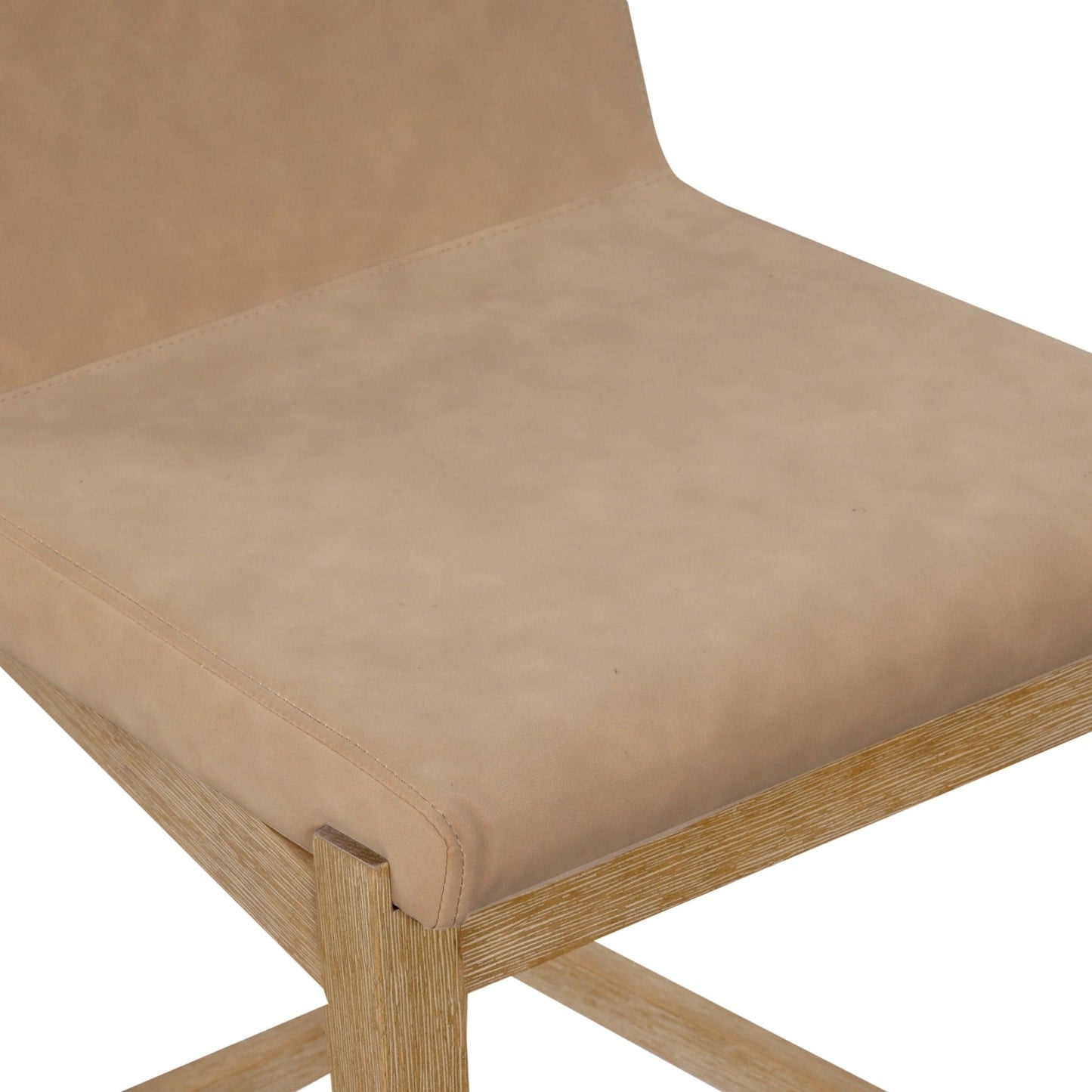 Tabouret de bar moderne Gracie, chaise rembourrée en bouclé et pieds en bois brossé