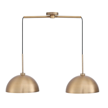 Nathan James Percy Modern 2-Light Pendant Island Light Fixture, Hanging Lights with Metal Shade and Adjustable Cord
