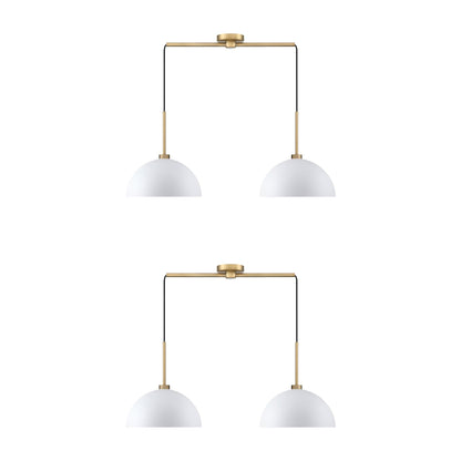 Nathan James Percy Modern 2-Light Pendant Island Light Fixture, Hanging Lights with Metal Shade and Adjustable Cord