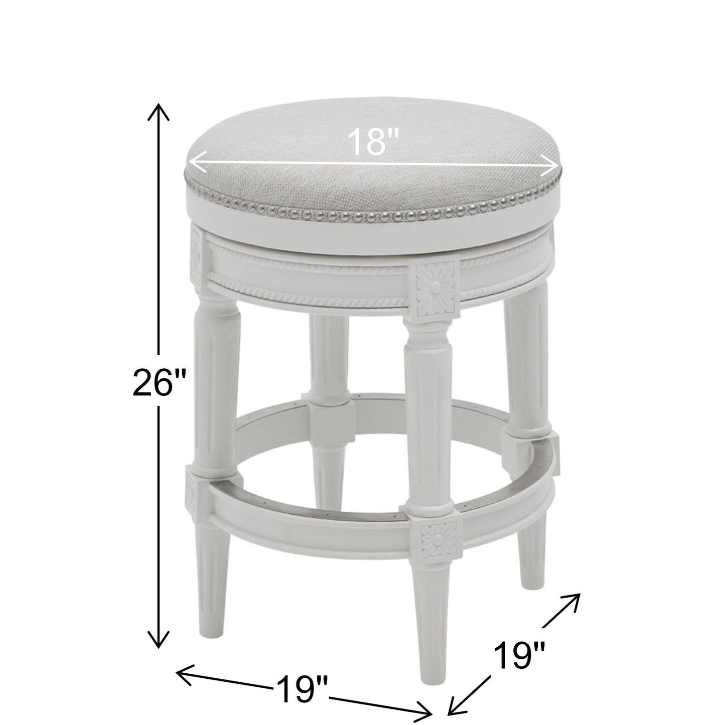 Tabouret de bar pivotant sans dossier Chapman de New Ridge Home Goods, hauteur de comptoir de 26 pouces - Hauteur de comptoir