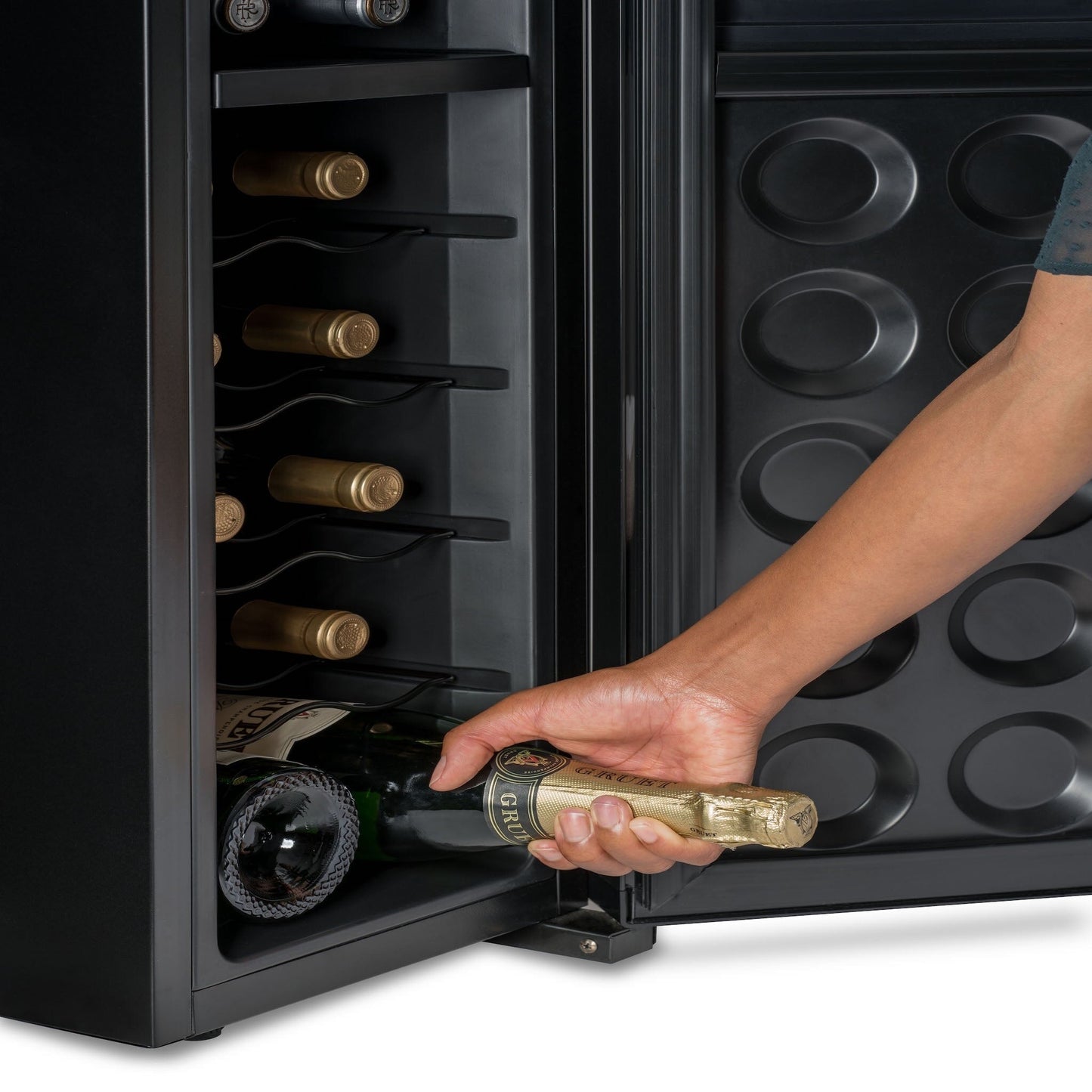 Cave à vin réfrigérante Newair Shadow-T Series, 18 bouteilles, double zone de température, autoportante, thermoélectrique, contrôle numérique