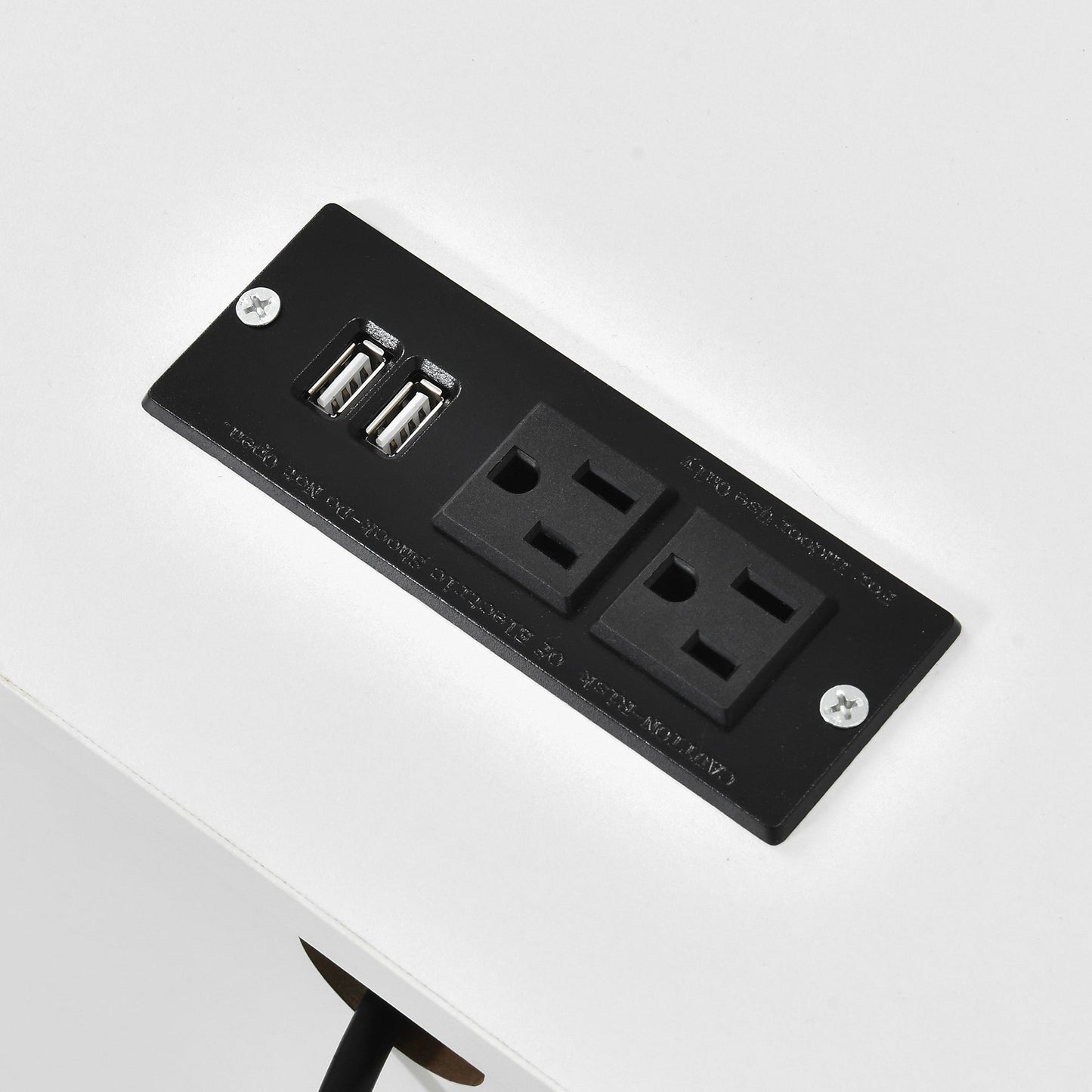Ensemble de 2 tables de chevet avec station de recharge, table d'appoint avec 2 tiroirs, ports USB et prises, pour lit.
