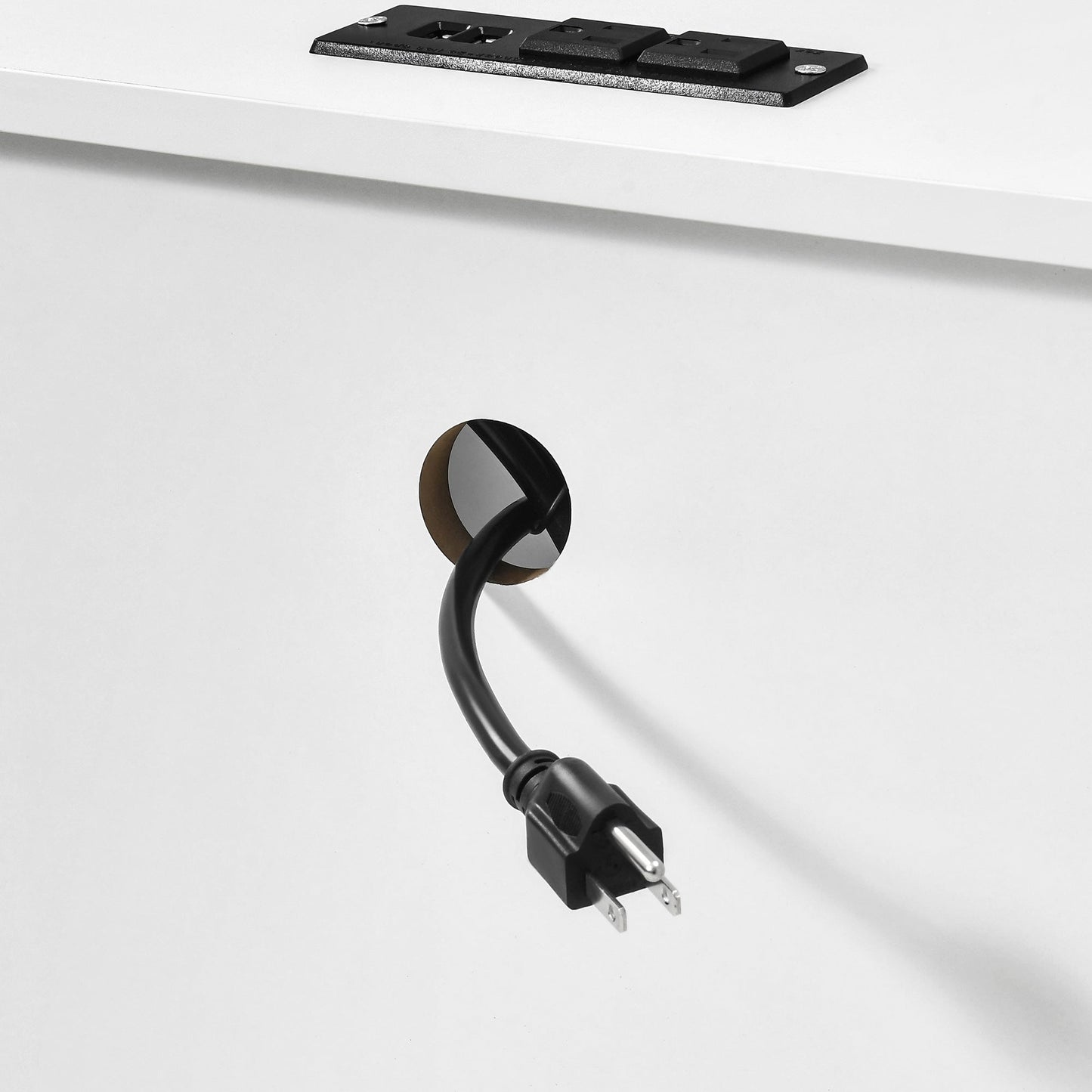 Ensemble de 2 tables de chevet avec station de recharge, table d'appoint avec 2 tiroirs, ports USB et prises, pour lit.