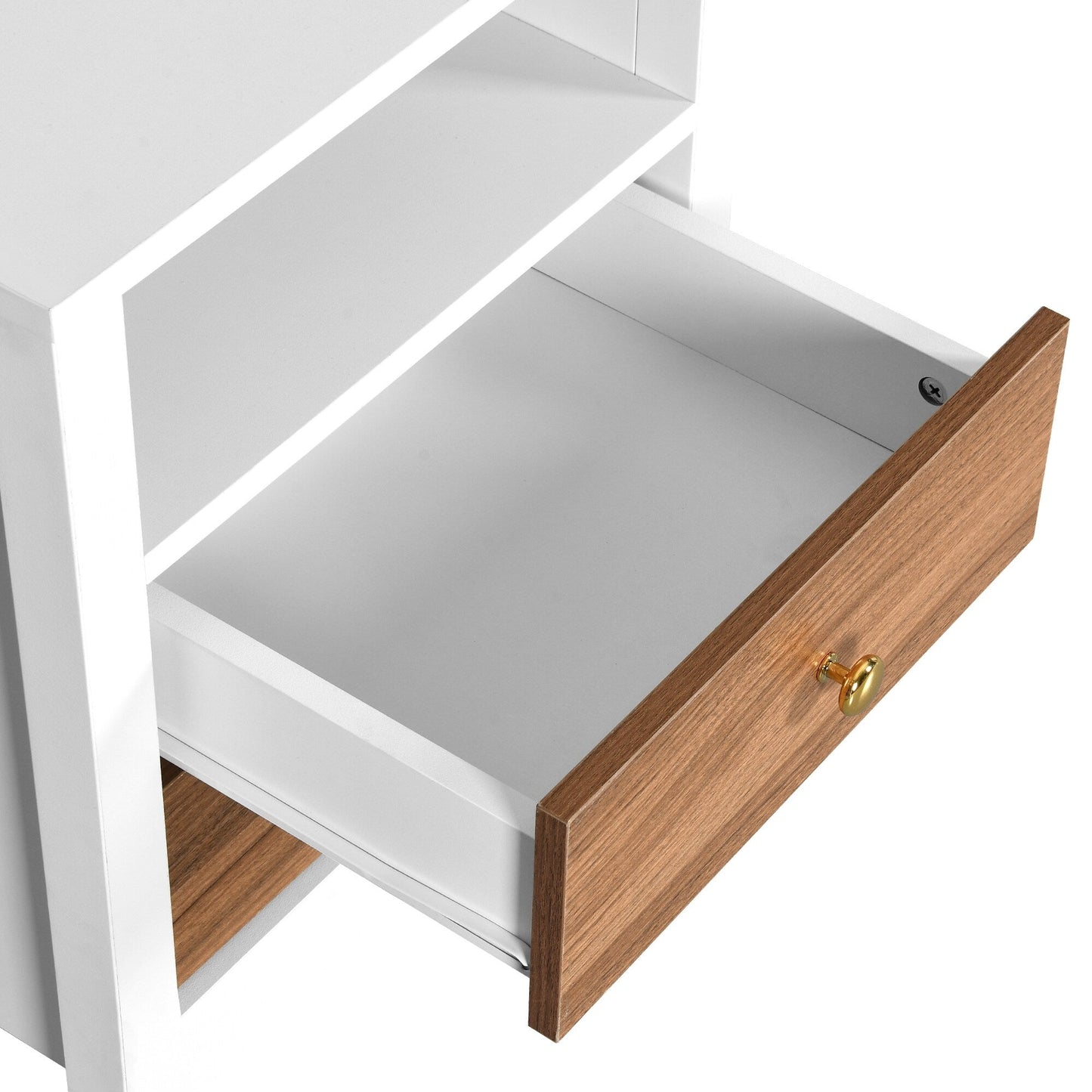 Ensemble de 2 tables de chevet avec station de recharge, table d'appoint avec 2 tiroirs, ports USB et prises, pour lit.