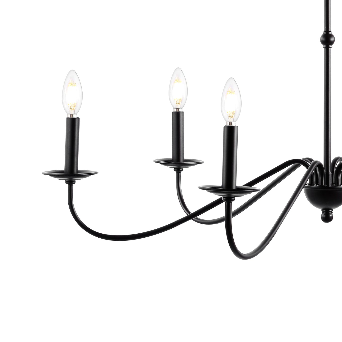 34.75 Lustre en fer à 6 lumières LED, par JONATHAN Y