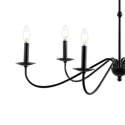 34.75 Lustre en fer à 6 lumières LED, par JONATHAN Y