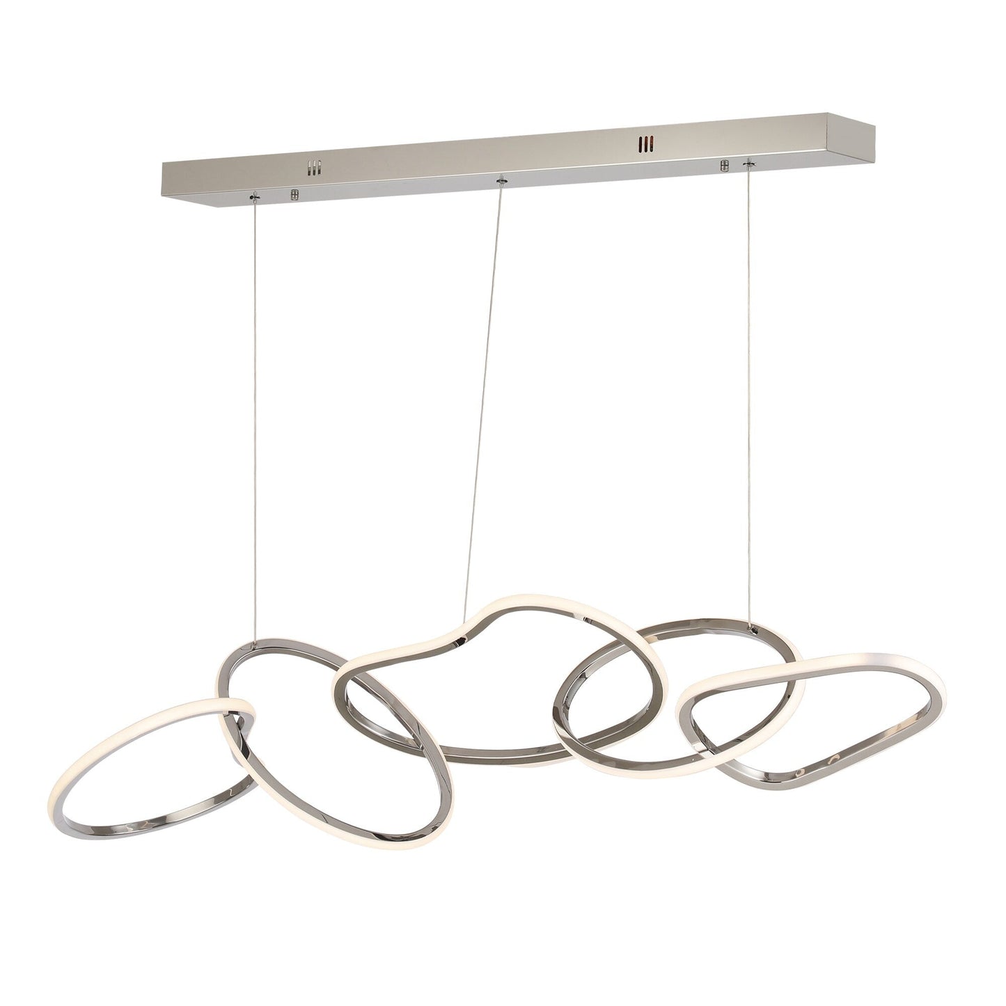 Luminaire suspendu LED en acier inoxydable noir, style nordique, pour salle à manger.