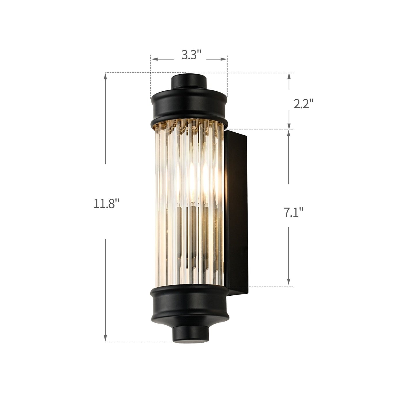 Nordic Postmodern Wall Sconce, European Wall Light in Simple Vintage Glass Crystal