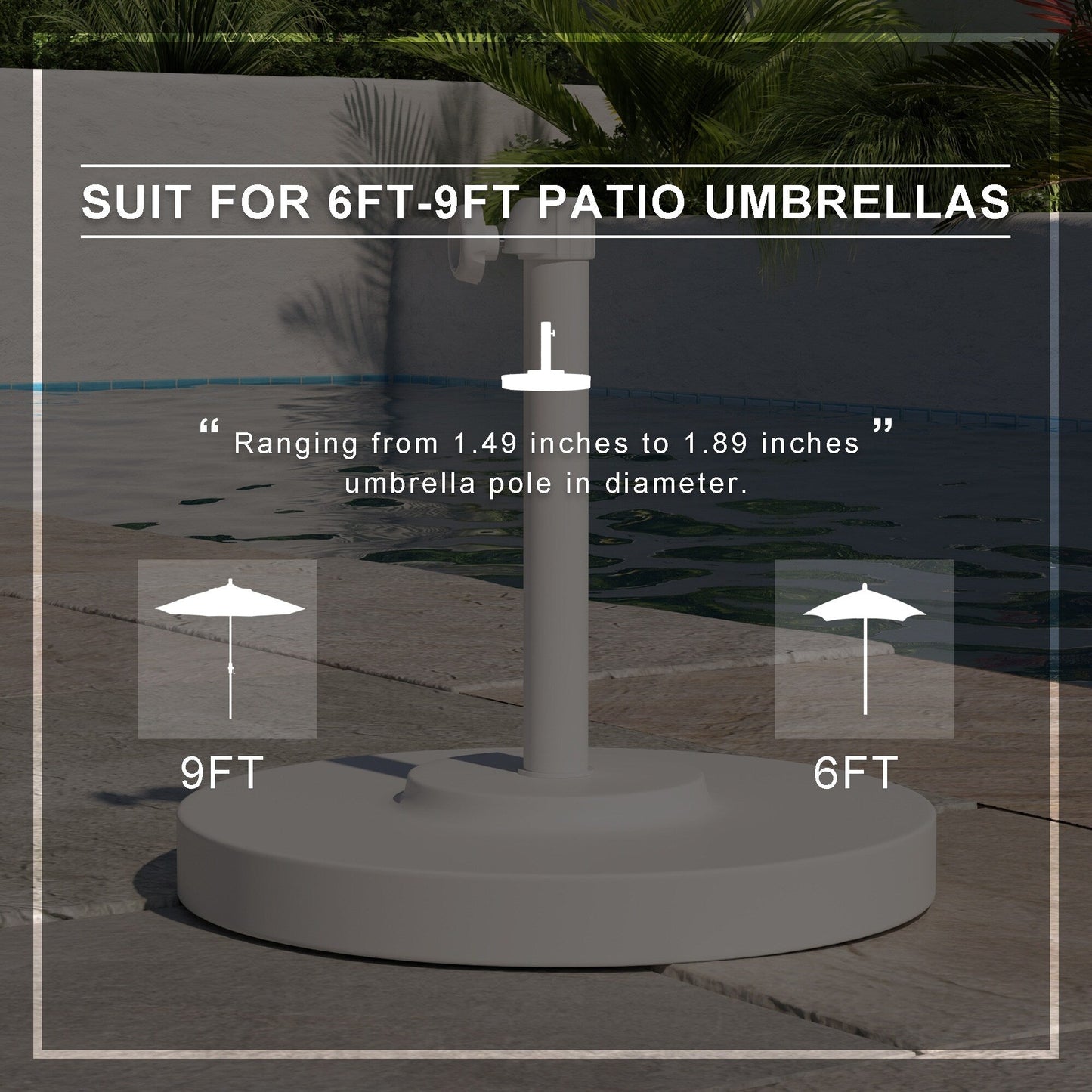 North Bend 50-pound Round Concrete Weighted Powdercoated Steel Umbrella Base by Havenside Home