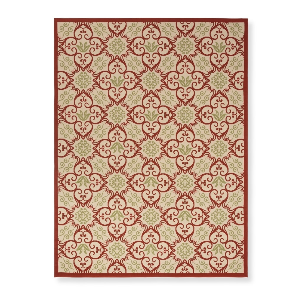 Nourison Caribbean Floral Geometric Indoor/Outdoor Area Rug