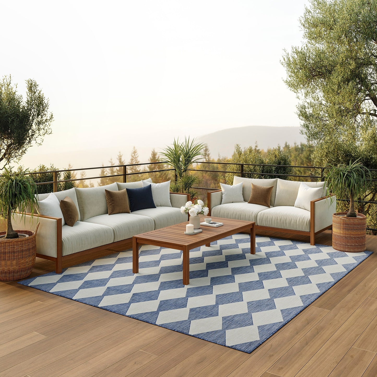 Nourison Positano Indoor/Outdoor Geometric Area Rug
