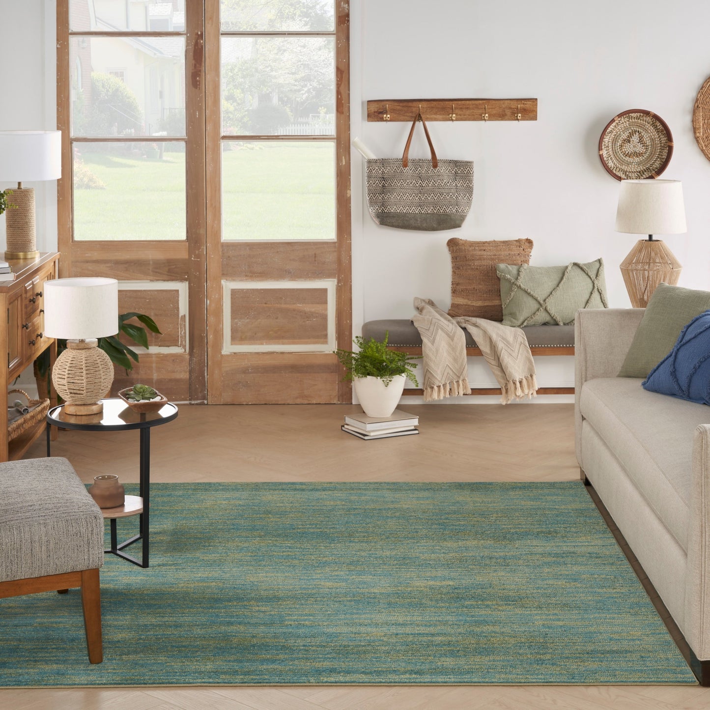 Nourison Modern Solid Indoor/Outdoor Area Rug