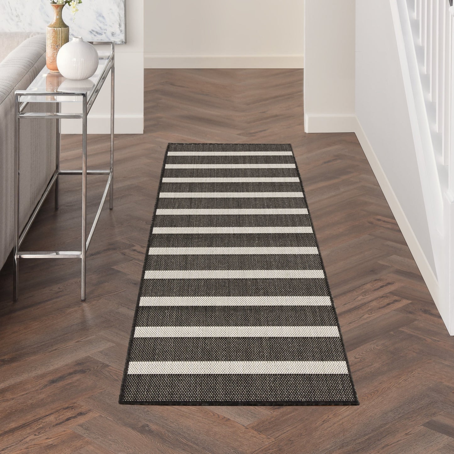 Nourison Selerno Indoor/Outdoor Striped Area Rug.