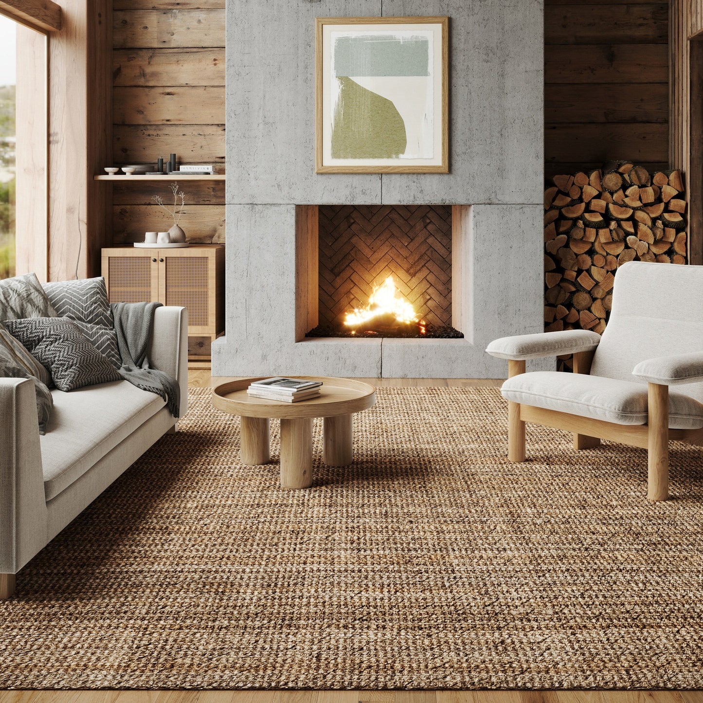 Nuloom Ashli Solid Farmhouse Jute Area Rug