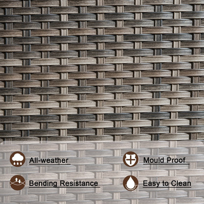 OVIOS Ensemble de meubles de jardin en rotin pour extérieur, 5 pièces, avec dossier haut.