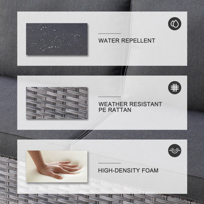 OVIOS Ensemble de meubles de jardin en rotin pour extérieur, 5 pièces, avec dossier haut.