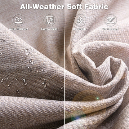 Ensemble de salon d'extérieur en osier OVIOS 5 pièces avec dossier haut