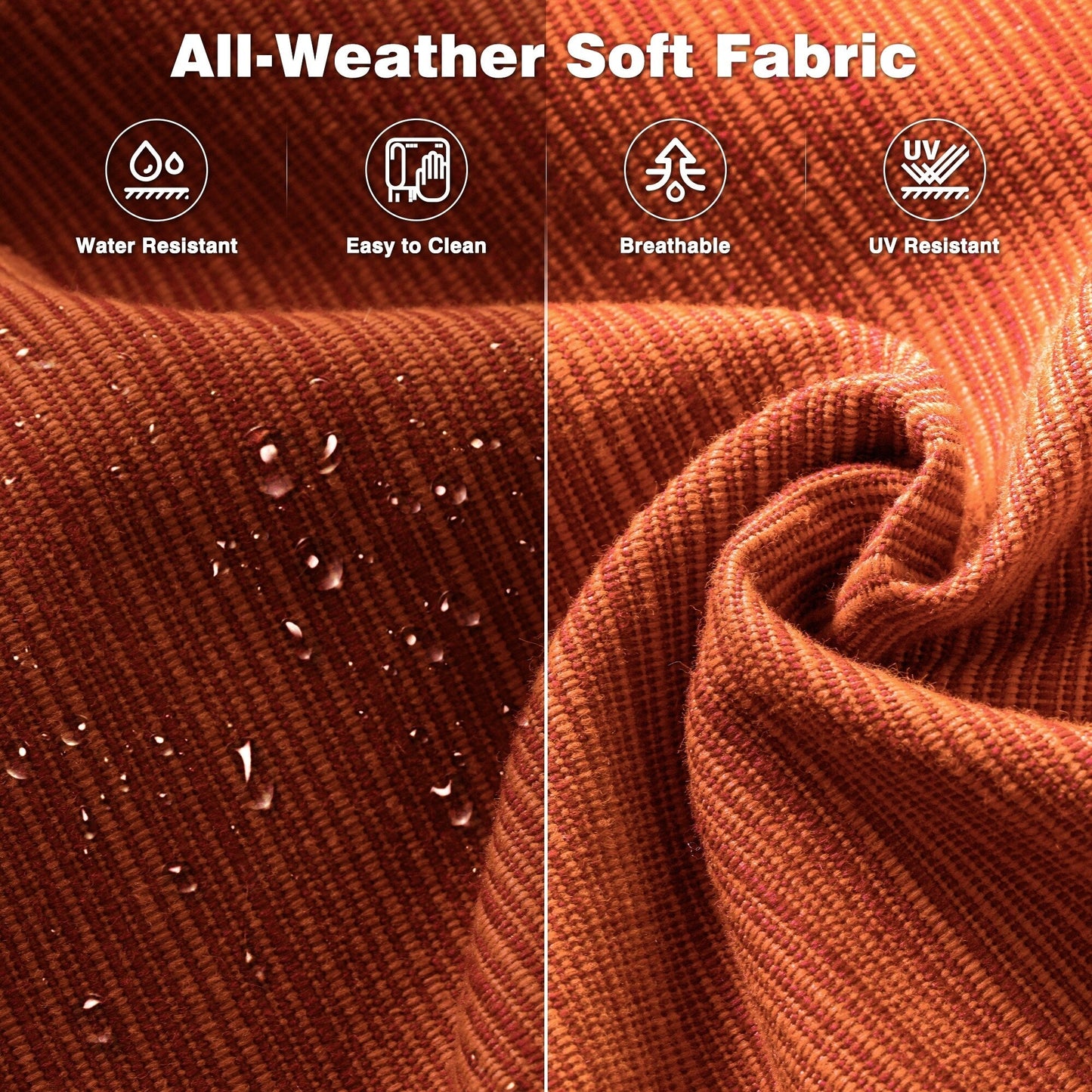 Ensemble de salon d'extérieur en osier OVIOS 5 pièces avec dossier haut