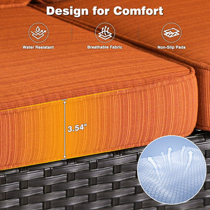 OVIOS Ensemble de meubles de jardin en osier 8 pièces avec chaises pivotantes