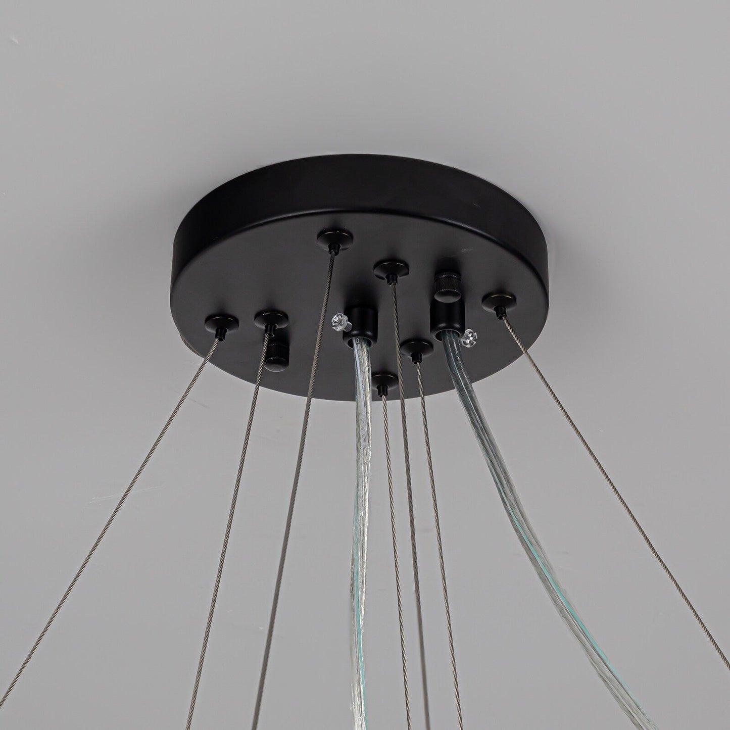 OYIPRO Lustre moderne rond en cristal à 6/8/12 lumières, suspension en forme de tambour pour îlot de cuisine