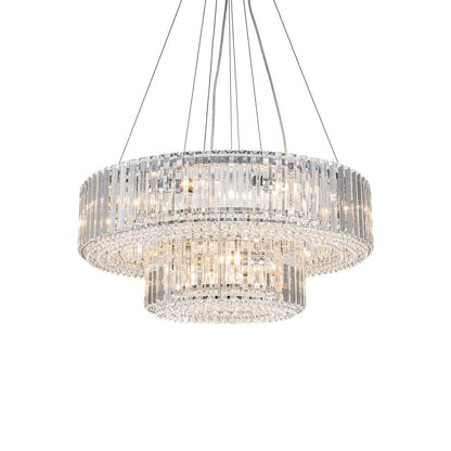OYIPRO Lustre moderne rond en cristal à 6/8/12 lumières, suspension en forme de tambour pour îlot de cuisine