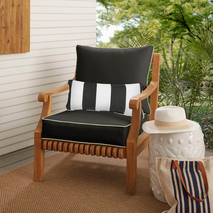 Oakley Sunbrella Solid Indoor/ Outdoor Corded Pillow and Chair Cushion Set