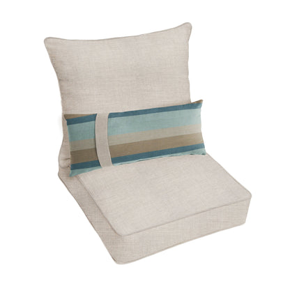 Oakley Sunbrella Solid Indoor/ Outdoor Corded Pillow and Chair Cushion Set