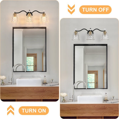 Ora Modern Dimmable Black Gold Bathroom Vanity Lights