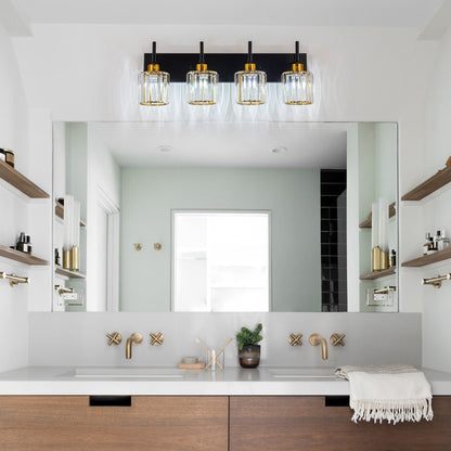 Appliques murales de salle de bain à cristaux, modernes et à intensité variable, avec abat-jours en cristal.