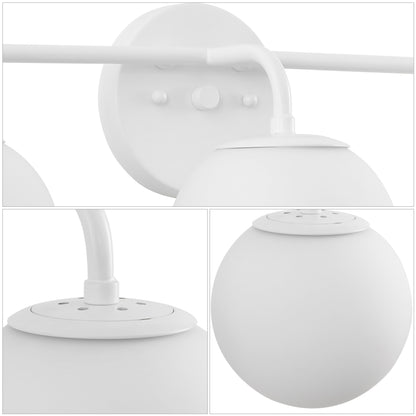 Globe Metal/Frosted Glass Modern LED Vanity, by JONATHAN Y