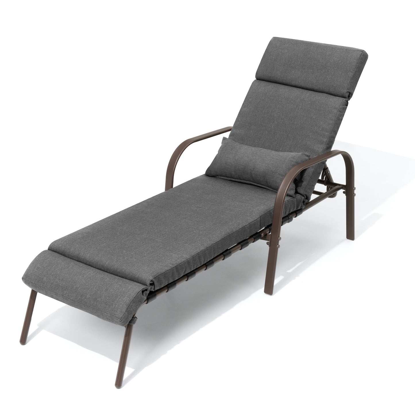 Chaise longue de jardin réglable pour extérieur avec coussin, pour plage ou bord de piscine