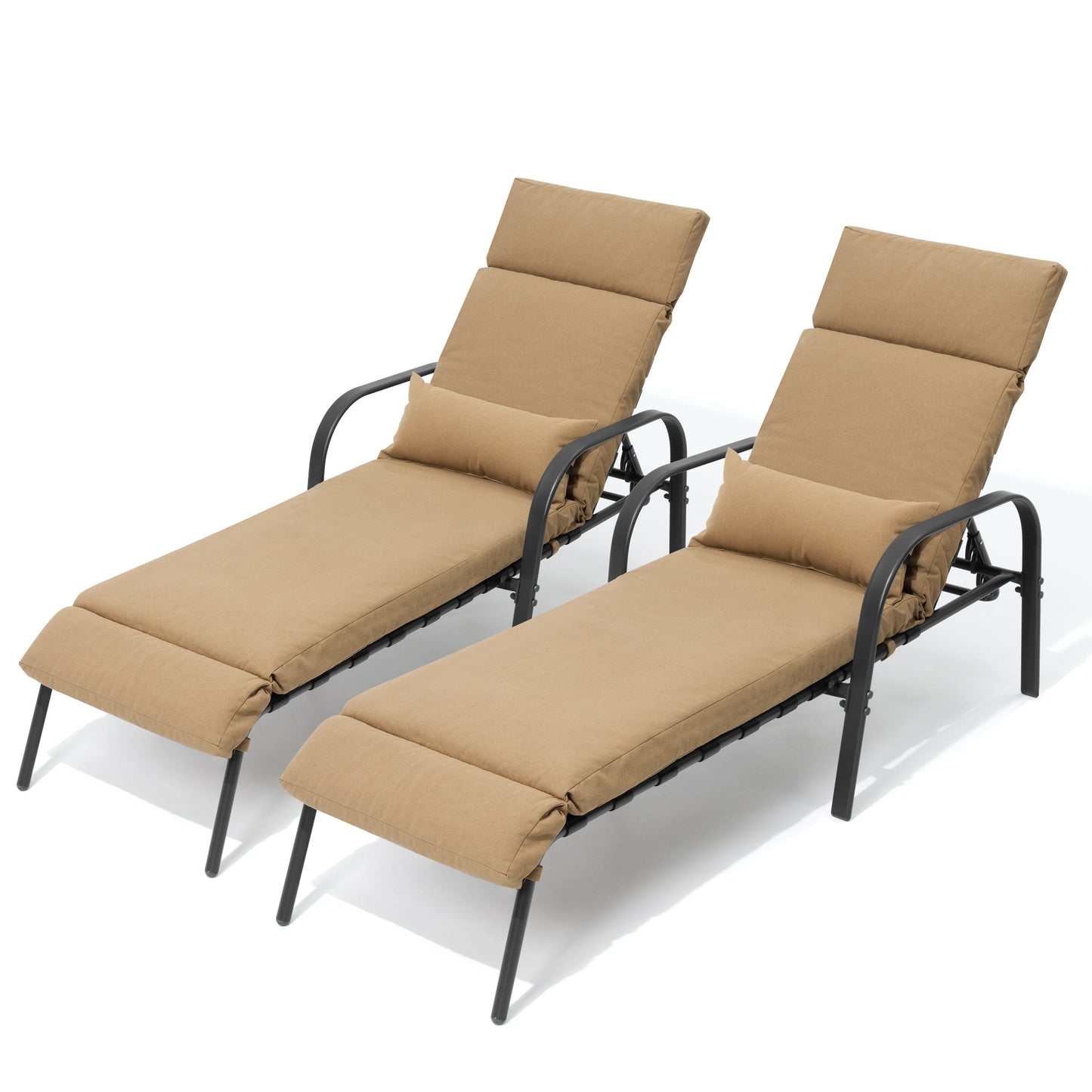 Chaise longue de jardin réglable pour extérieur avec coussin, pour plage ou bord de piscine