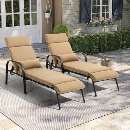 Chaise longue de jardin réglable pour extérieur avec coussin, pour plage ou bord de piscine