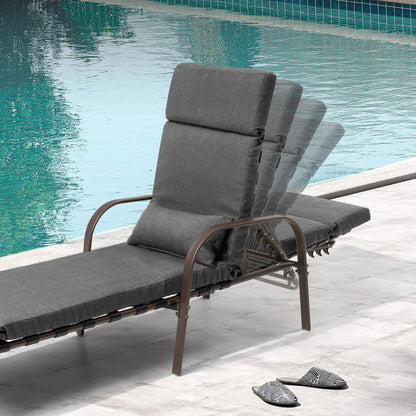 Chaise longue de jardin réglable pour extérieur avec coussin, pour plage ou bord de piscine