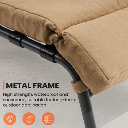 Chaise longue de jardin réglable pour extérieur avec coussin, pour plage ou bord de piscine