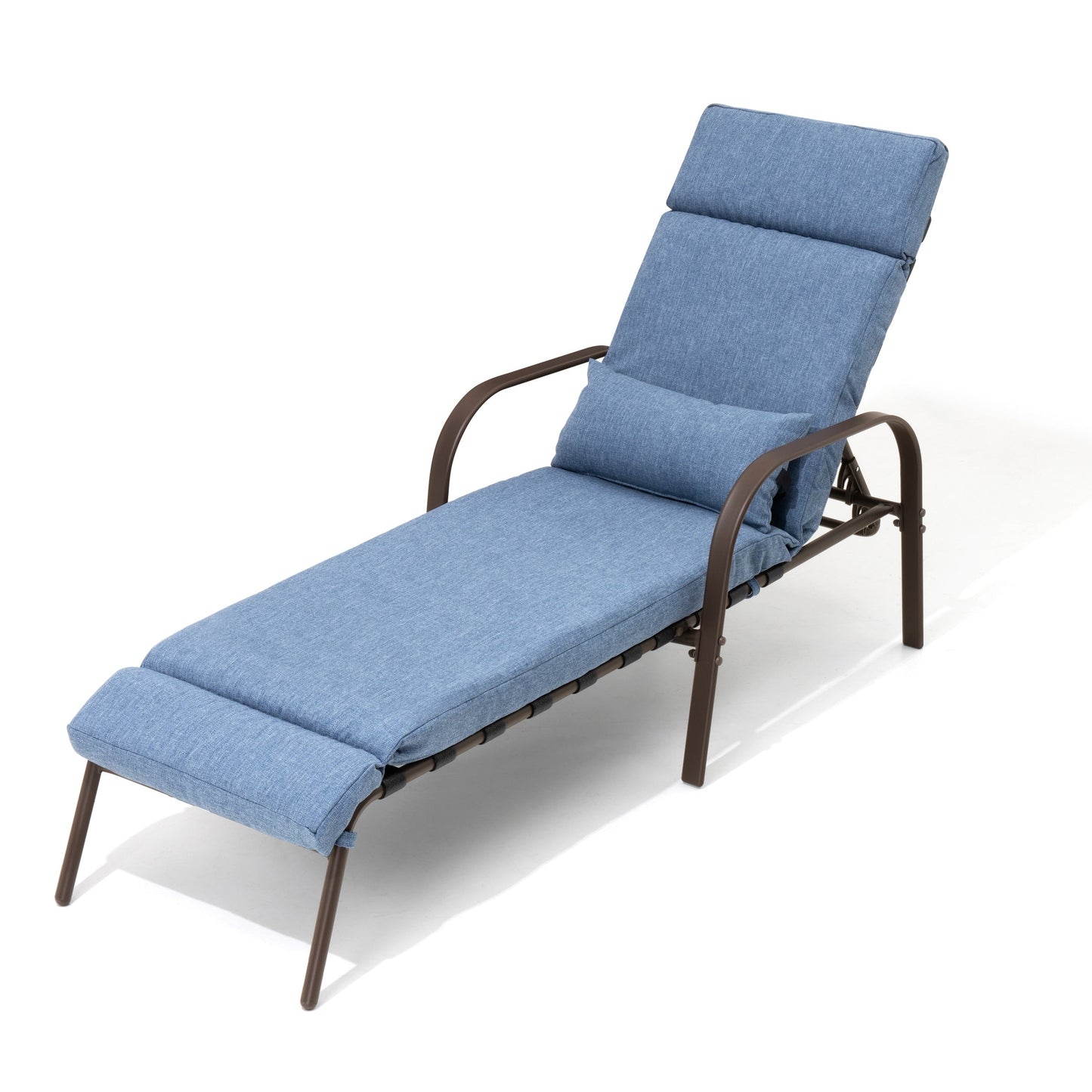 Chaise longue de jardin réglable pour extérieur avec coussin, pour plage ou bord de piscine
