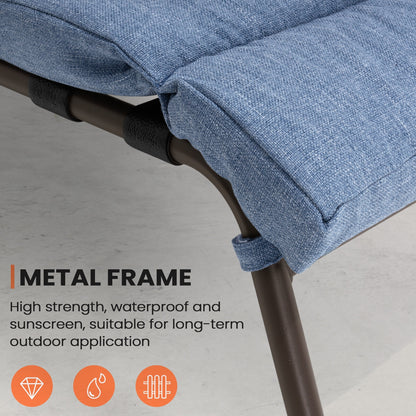 Chaise longue de jardin réglable pour extérieur avec coussin, pour plage ou bord de piscine