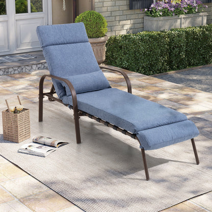 Chaise longue de jardin réglable pour extérieur avec coussin, pour plage ou bord de piscine