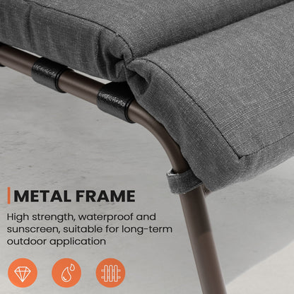 Chaise longue de jardin réglable pour extérieur avec coussin, pour plage ou bord de piscine