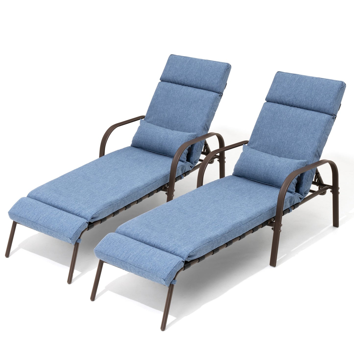 Chaise longue de jardin réglable pour extérieur avec coussin, pour plage ou bord de piscine