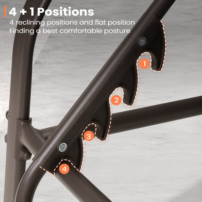 Chaise longue de jardin réglable pour extérieur avec coussin, pour plage ou bord de piscine