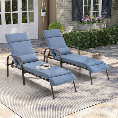 Chaise longue de jardin réglable pour extérieur avec coussin, pour plage ou bord de piscine