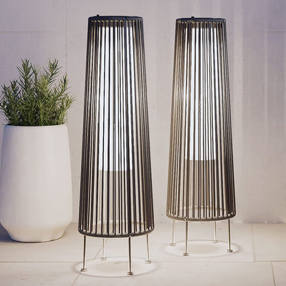 Lot de 2 lampes solaires d'extérieur, lampes solaires en osier pour terrasse, résistantes aux intempéries, étanches, pour véranda, jardin, cour.