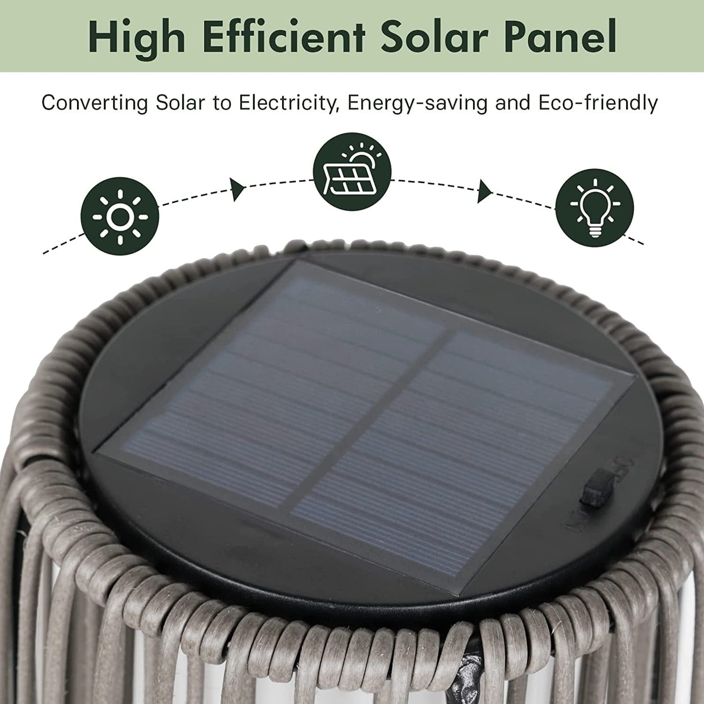 Lot de 2 lampes solaires d'extérieur, lampes solaires en osier pour terrasse, résistantes aux intempéries, étanches, pour véranda, jardin, cour.