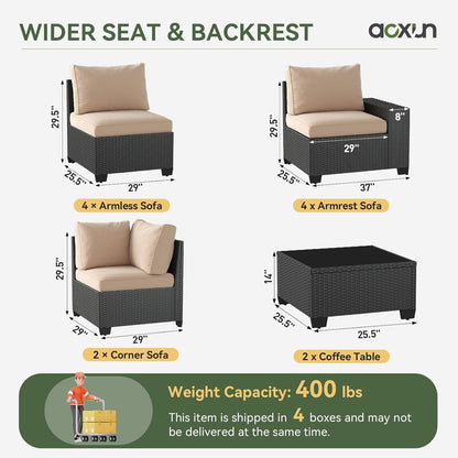 Outdoor Patio Furniture Sets with 4in Thicken Cushion